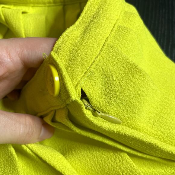 AMERICAN APPAREL Neon Yellow Pleated Circle Skirt Extra Small XS - Picture 3 of 3